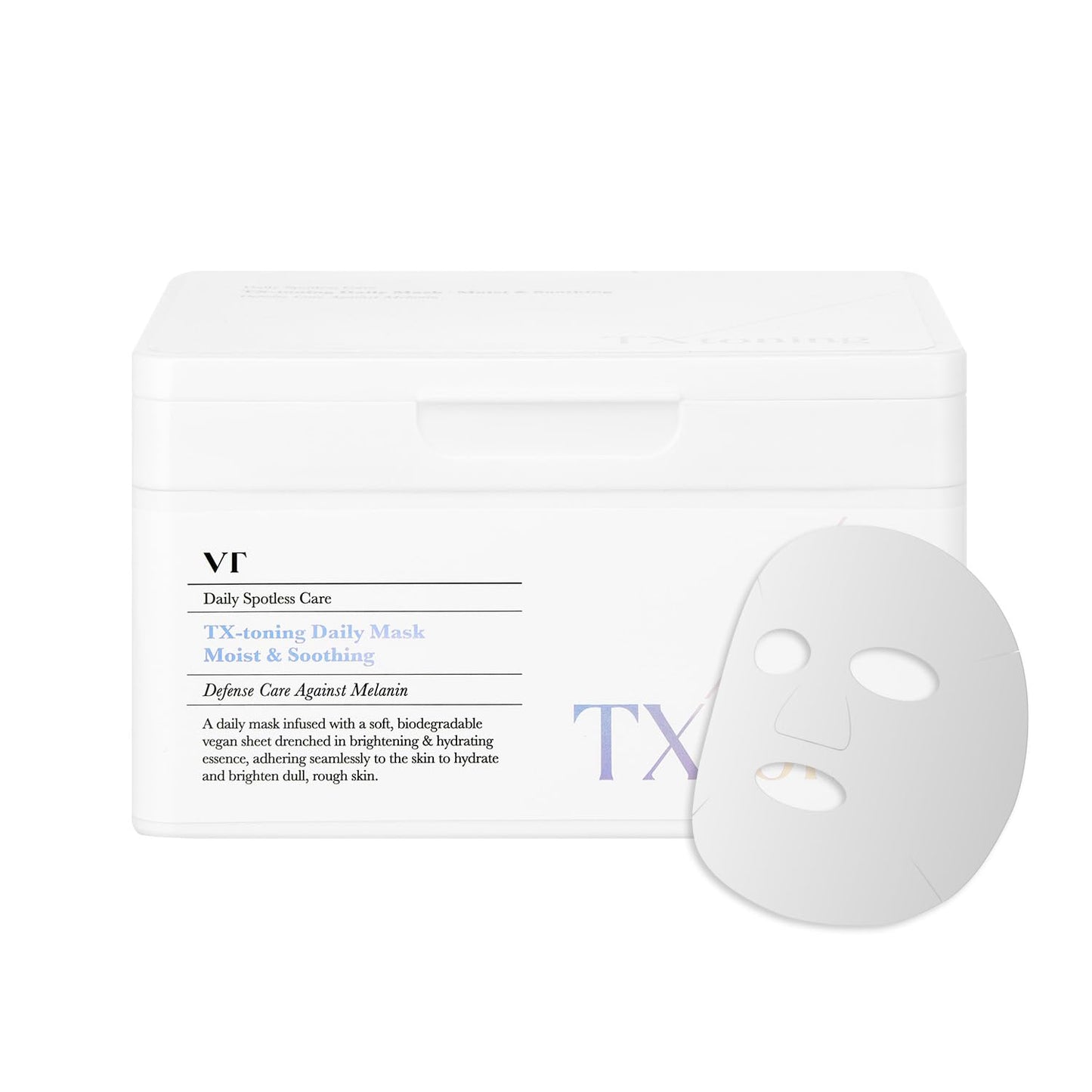 VT COSMETICS CICA Daily Soothing Mask 30 Sheets, Centella Asiatica & Hyaluronic Acid for Moisturizing & Hydrating, Instant Calm & Glow, Skin Softening Facial Mask, Korean Face Mask