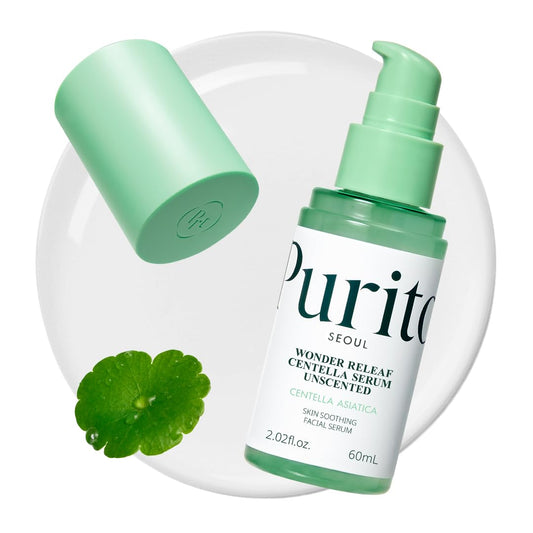 PURITO Centella Unscented Serum, Korean Centella, for All Skin Types, Ampoule, Soothing, Calming, Facial Serum for face, Vegan & Cruelty-Free, Korean Skin Care, 60ml 2fl.oz