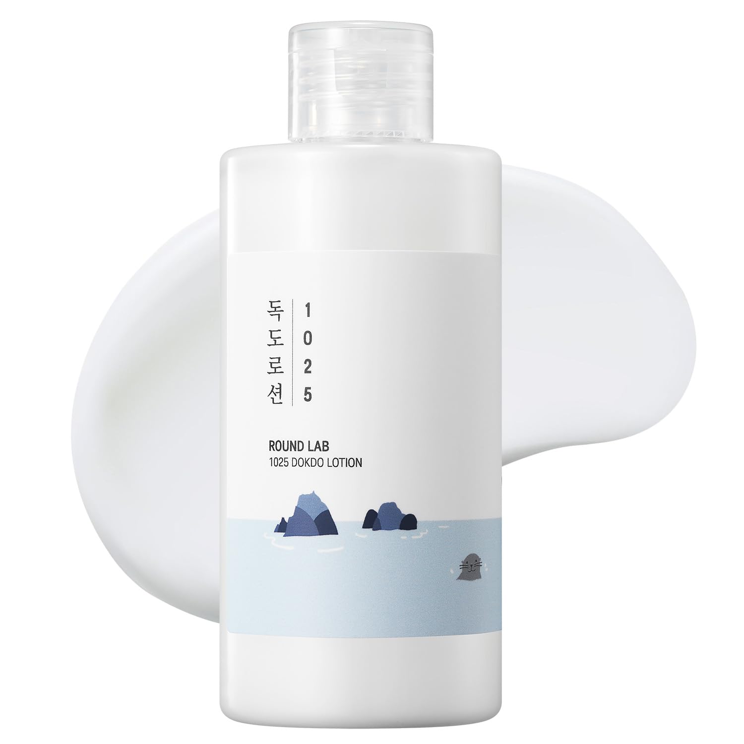 ROUND LAB 1025 Dokdo Lotion 6.76 Fl Oz, Intense Long-Lasting Hydration with Triple Hyaluronic Acid, Fluid Texture for Skin Barrier Protection, Face Moisturizer for Deep Moisture, Korean Skin Care